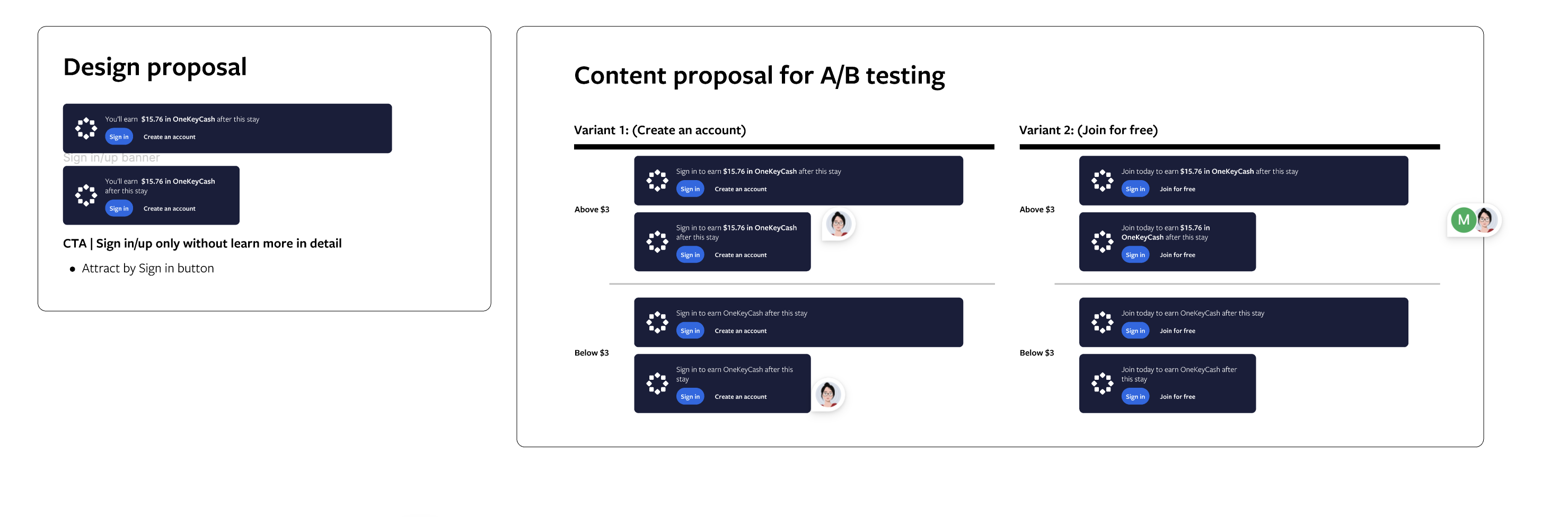 Content proposal for the A/B testing process